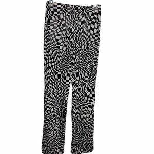 The Volt Handmade Black and White Checkered optical illusion nylon Pants